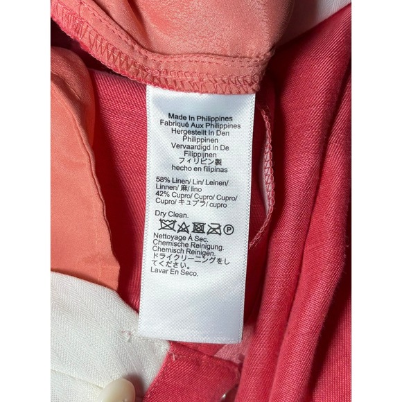 J.Crew Coral Women's Linen Blend Straight Leg Pants Trousers 10 Classic Coastal - Picture 7 of 10